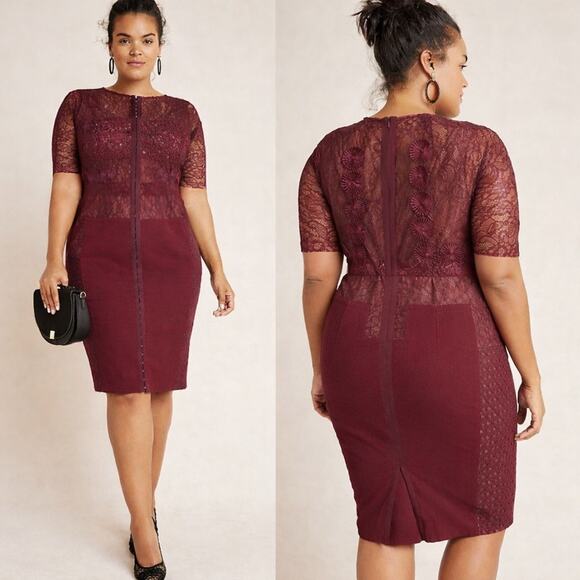 Beguile by Byron Lars Dresses & Skirts - NWT Byron Lars Anthropologie Carissima Lace Clasp Front Vixen Sheath Dress 18W